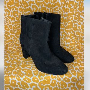 Nine West Black Suede Heeled Booties